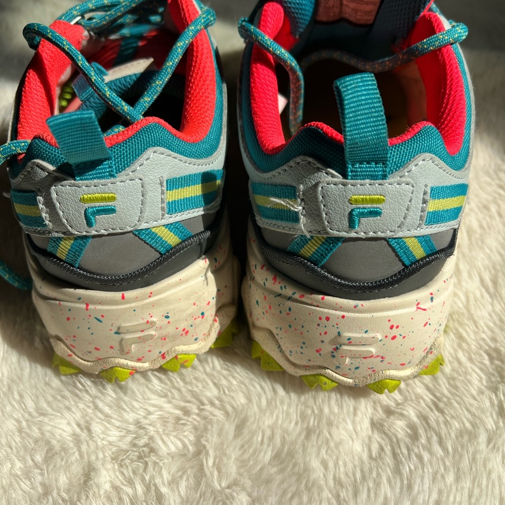 Fila Kids Sneakers in Teal, Red, and Yellow - Picture 5 of 6